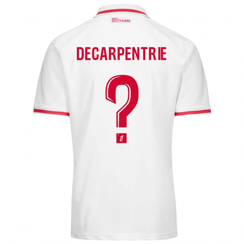 Niño Camiseta Valentin Decarpentrie #0 Blanco Rojo 1ª Equipación 2024/25 La Camisa Argentina