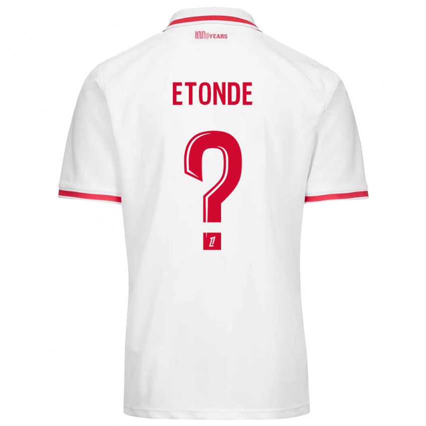 Niño Camiseta Romaric Etonde #0 Blanco Rojo 1ª Equipación 2024/25 La Camisa Argentina