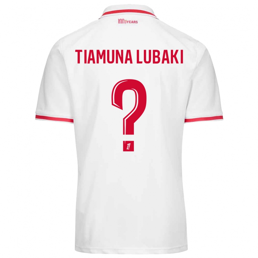 Niño Camiseta Loïc Tiamuna Lubaki #0 Blanco Rojo 1ª Equipación 2024/25 La Camisa Argentina