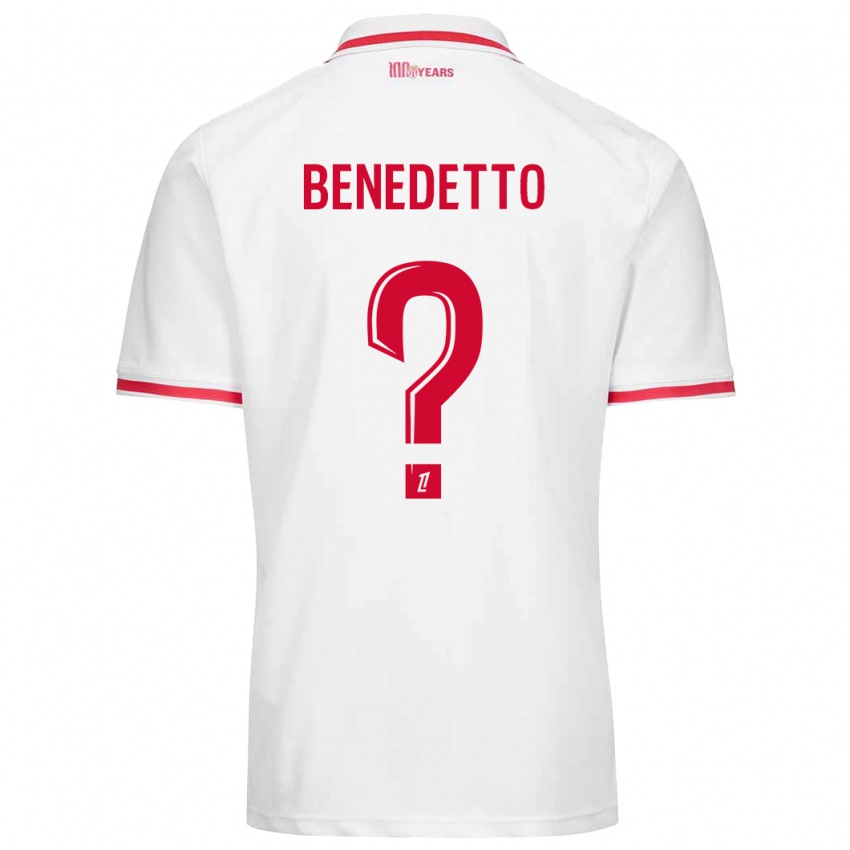 Niño Camiseta Antéo Benedetto #0 Blanco Rojo 1ª Equipación 2024/25 La Camisa Argentina