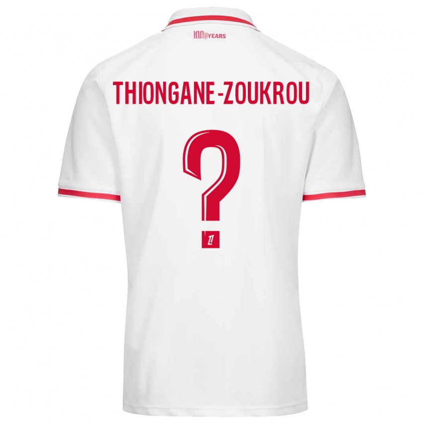 Niño Camiseta Ackah-Tidiane Thiongane-Zoukrou #0 Blanco Rojo 1ª Equipación 2024/25 La Camisa Argentina