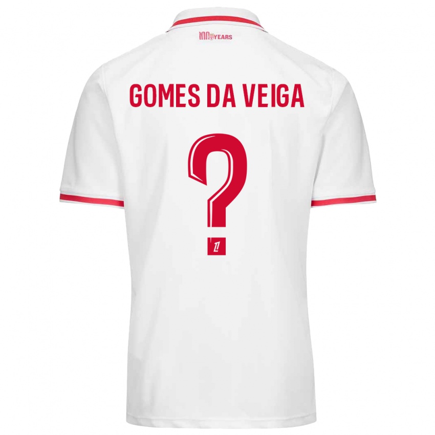 Niño Camiseta Melvin Gomes Da Veiga #0 Blanco Rojo 1ª Equipación 2024/25 La Camisa Argentina