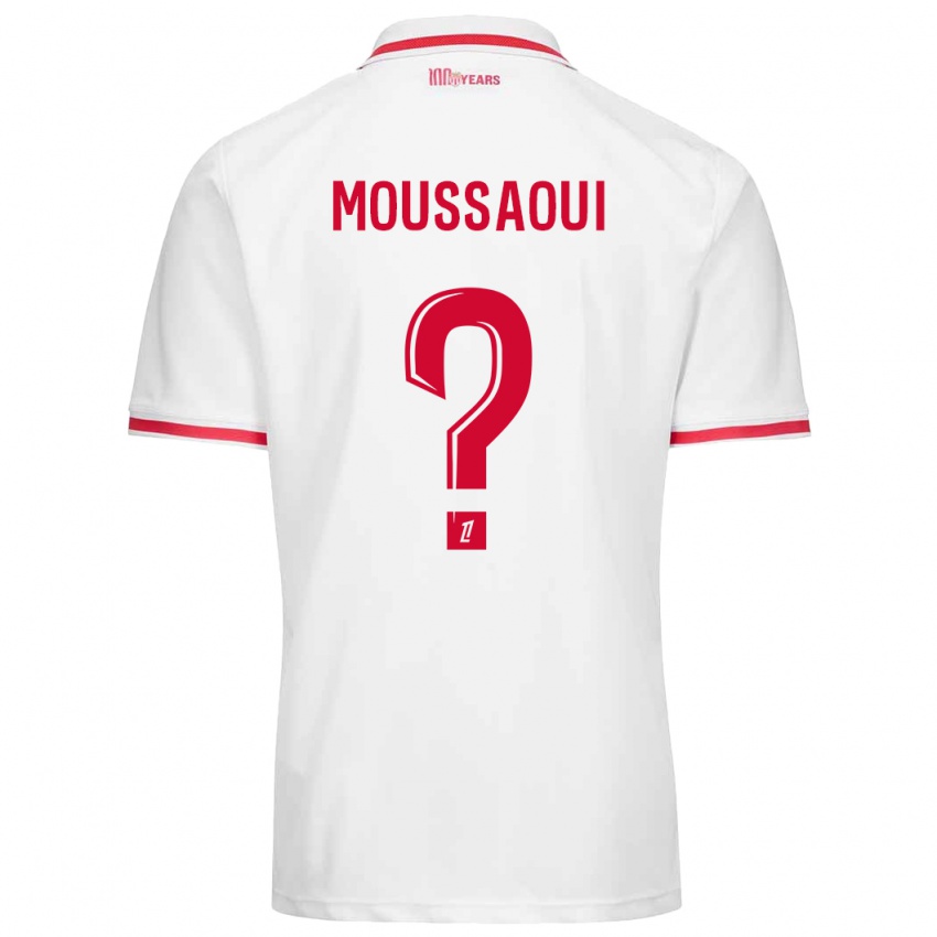 Niño Camiseta Wassim Moussaoui #0 Blanco Rojo 1ª Equipación 2024/25 La Camisa Argentina