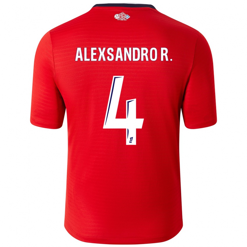 Niño Camiseta Alexsandro #4 Rojo Blanco 1ª Equipación 2024/25 La Camisa Argentina