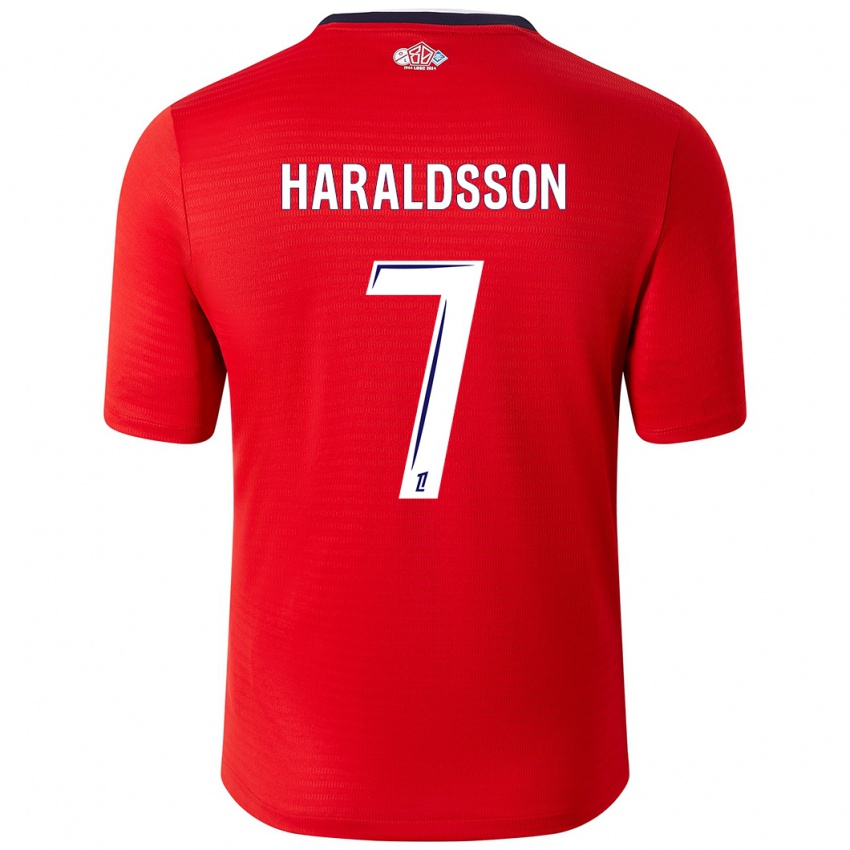 Niño Camiseta Hákon Arnar Haraldsson #7 Rojo Blanco 1ª Equipación 2024/25 La Camisa Argentina