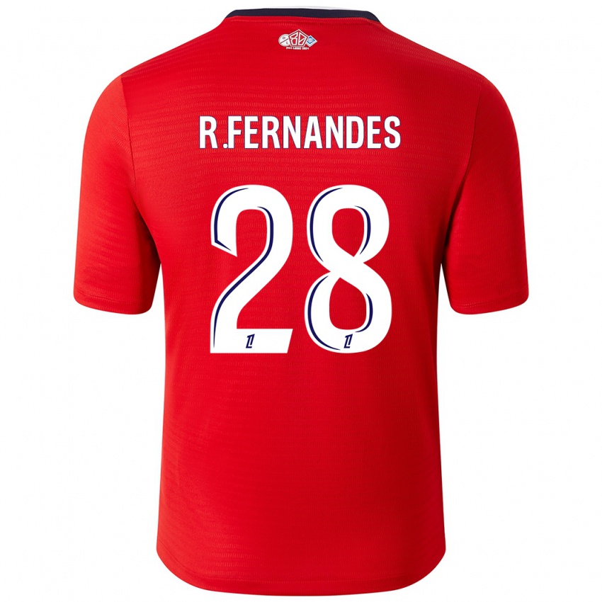 Niño Camiseta Rafael Fernandes #28 Rojo Blanco 1ª Equipación 2024/25 La Camisa Argentina