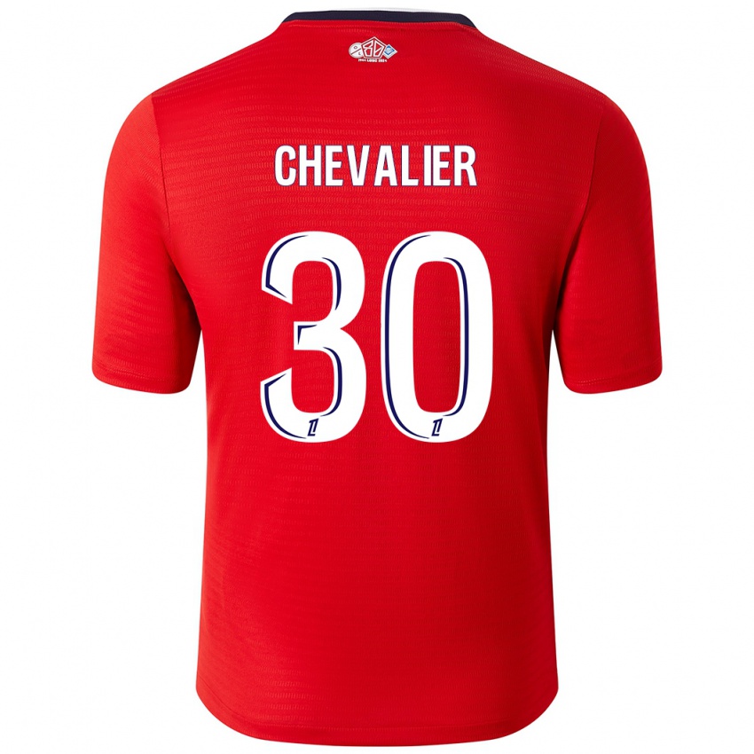 Niño Camiseta Lucas Chevalier #30 Rojo Blanco 1ª Equipación 2024/25 La Camisa Argentina