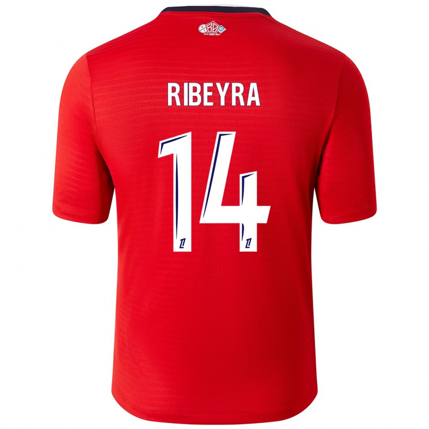 Niño Camiseta Anaïs Ribeyra #14 Rojo Blanco 1ª Equipación 2024/25 La Camisa Argentina