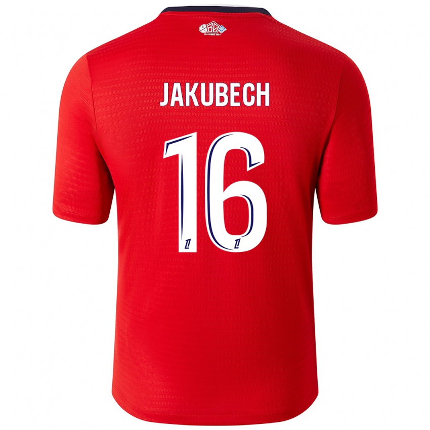 Niño Camiseta Adam Jakubech #16 Rojo Blanco 1ª Equipación 2024/25 La Camisa Argentina