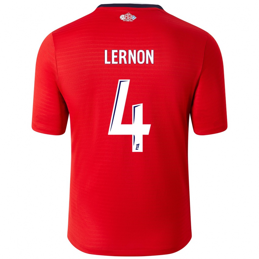 Niño Camiseta Jessica Lernon #4 Rojo Blanco 1ª Equipación 2024/25 La Camisa Argentina