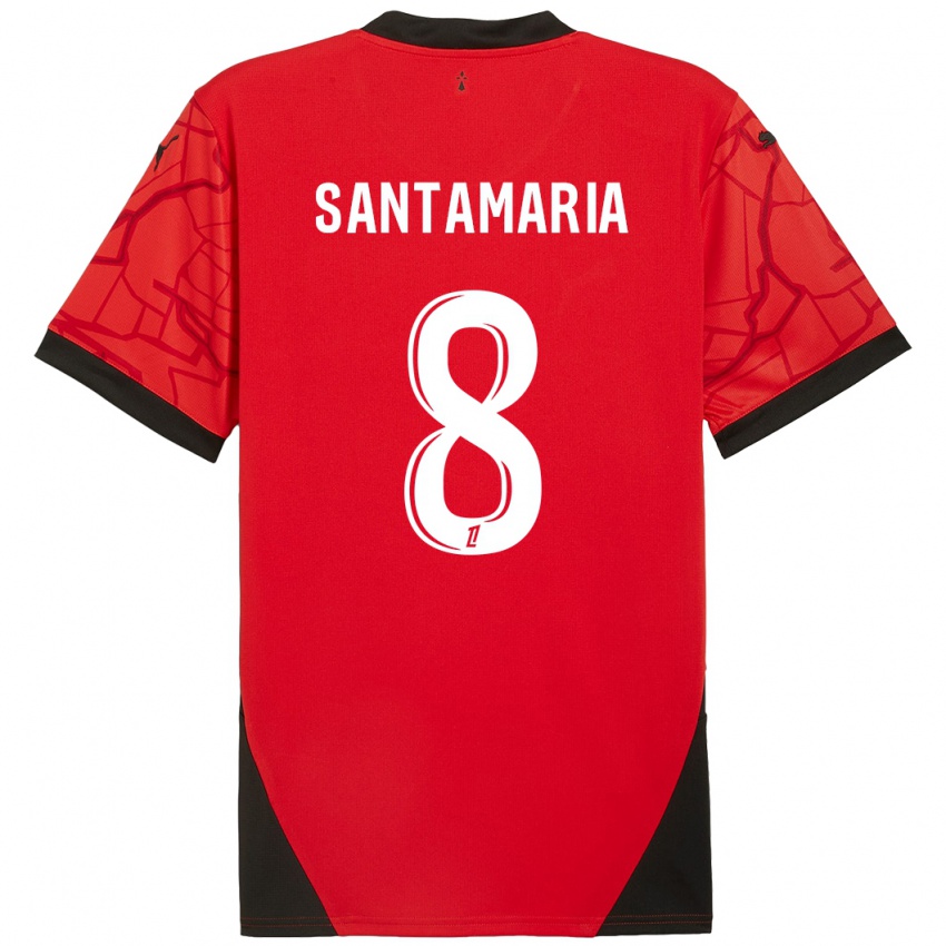 Niño Camiseta Baptiste Santamaria #8 Rojo Negro 1ª Equipación 2024/25 La Camisa Argentina