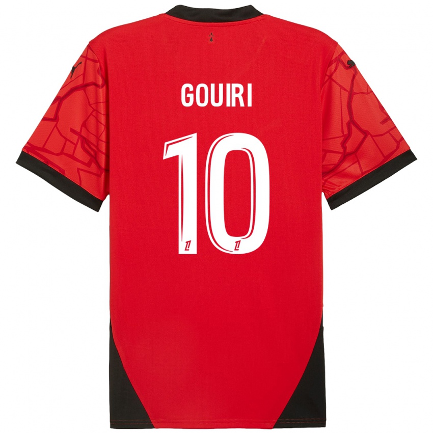 Niño Camiseta Amine Gouiri #10 Rojo Negro 1ª Equipación 2024/25 La Camisa Argentina