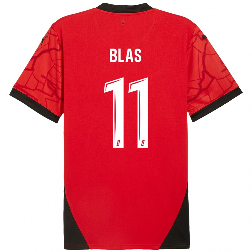 Niño Camiseta Ludovic Blas #11 Rojo Negro 1ª Equipación 2024/25 La Camisa Argentina