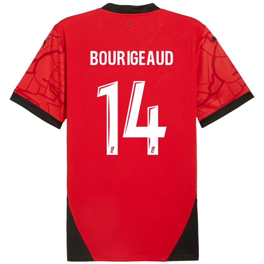 Niño Camiseta Benjamin Bourigeaud #14 Rojo Negro 1ª Equipación 2024/25 La Camisa Argentina