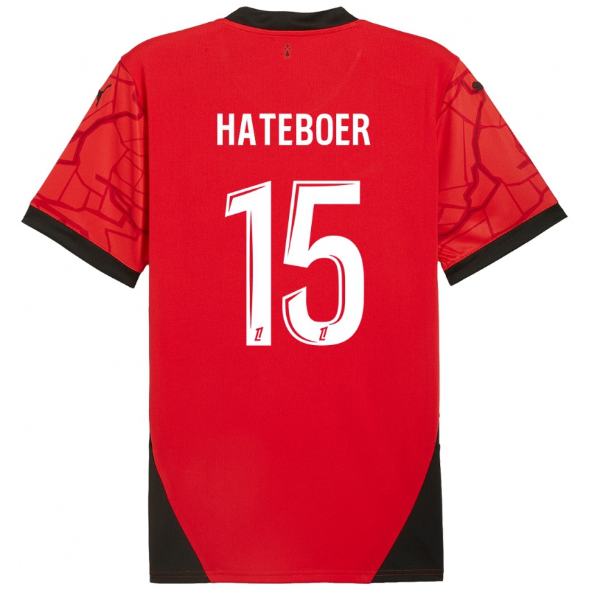 Niño Camiseta Hans Hateboer #15 Rojo Negro 1ª Equipación 2024/25 La Camisa Argentina