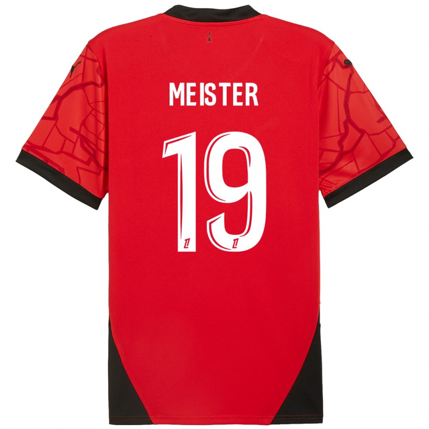 Niño Camiseta Henrik Meister #19 Rojo Negro 1ª Equipación 2024/25 La Camisa Argentina