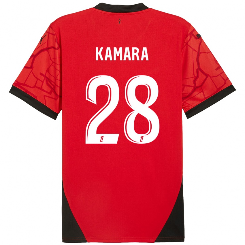 Niño Camiseta Glen Kamara #28 Rojo Negro 1ª Equipación 2024/25 La Camisa Argentina