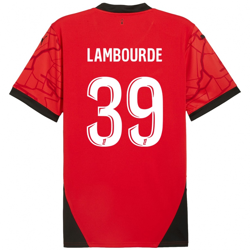 Niño Camiseta Mathis Lambourde #39 Rojo Negro 1ª Equipación 2024/25 La Camisa Argentina