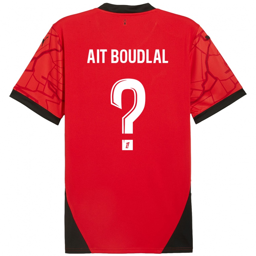 Niño Camiseta Abdelhamid Ait Boudlal #0 Rojo Negro 1ª Equipación 2024/25 La Camisa Argentina