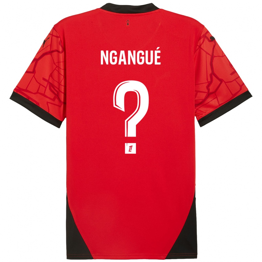 Niño Camiseta Maurice Ngangué #0 Rojo Negro 1ª Equipación 2024/25 La Camisa Argentina