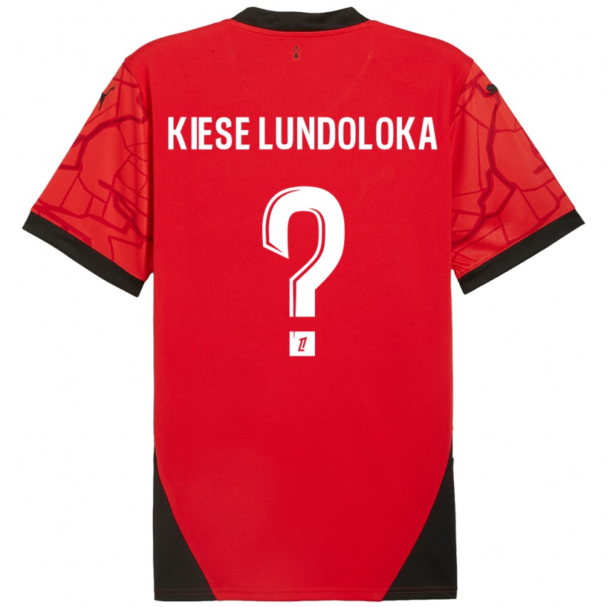 Niño Camiseta Jeanslor Kiese Lundoloka #0 Rojo Negro 1ª Equipación 2024/25 La Camisa Argentina