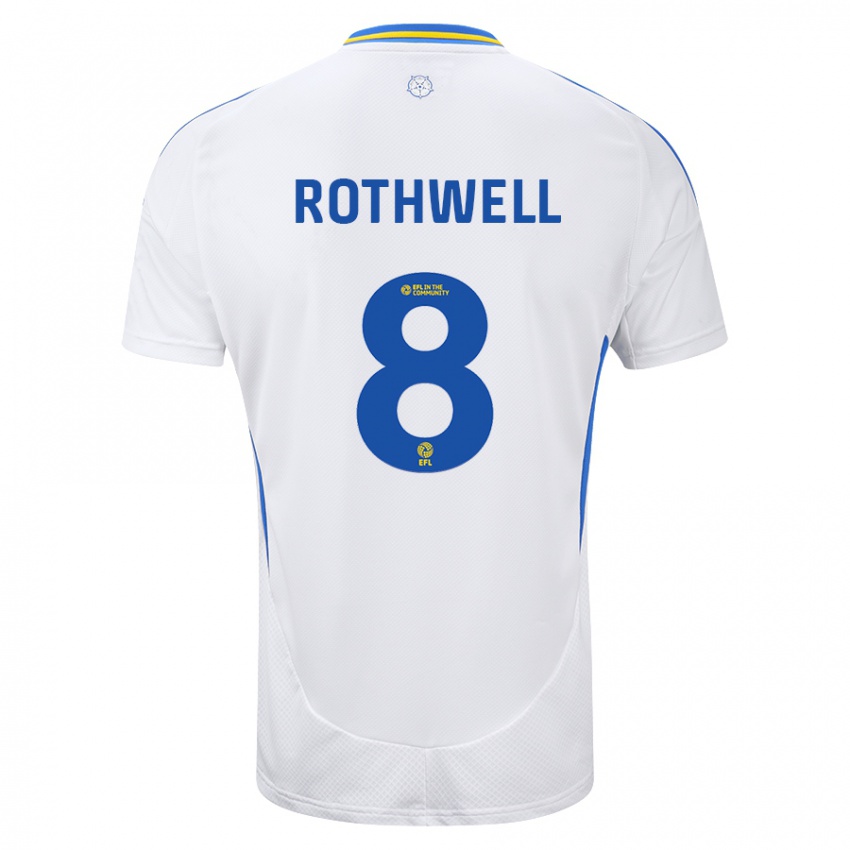 Niño Camiseta Joe Rothwell #8 Blanco Azul 1ª Equipación 2024/25 La Camisa Argentina