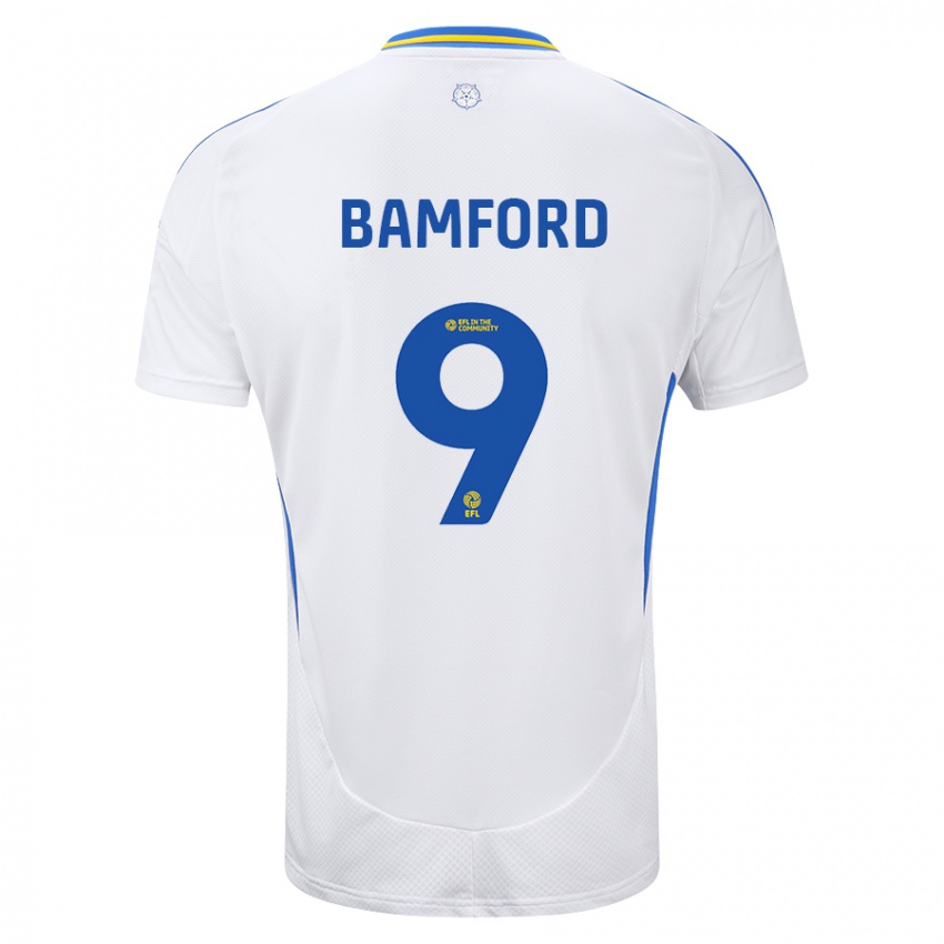 Niño Camiseta Patrick Bamford #9 Blanco Azul 1ª Equipación 2024/25 La Camisa Argentina