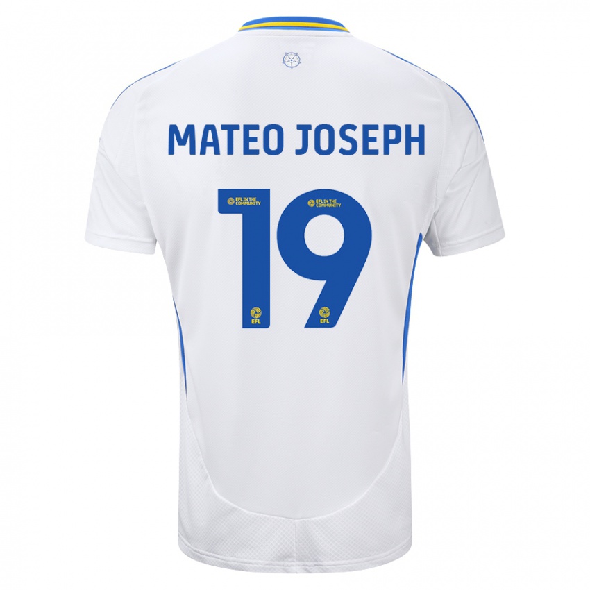 Niño Camiseta Mateo Joseph #19 Blanco Azul 1ª Equipación 2024/25 La Camisa Argentina