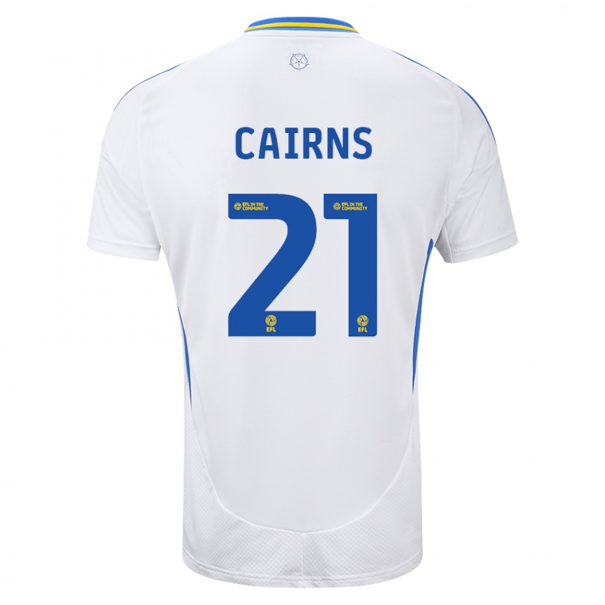 Niño Camiseta Alex Cairns #21 Blanco Azul 1ª Equipación 2024/25 La Camisa Argentina