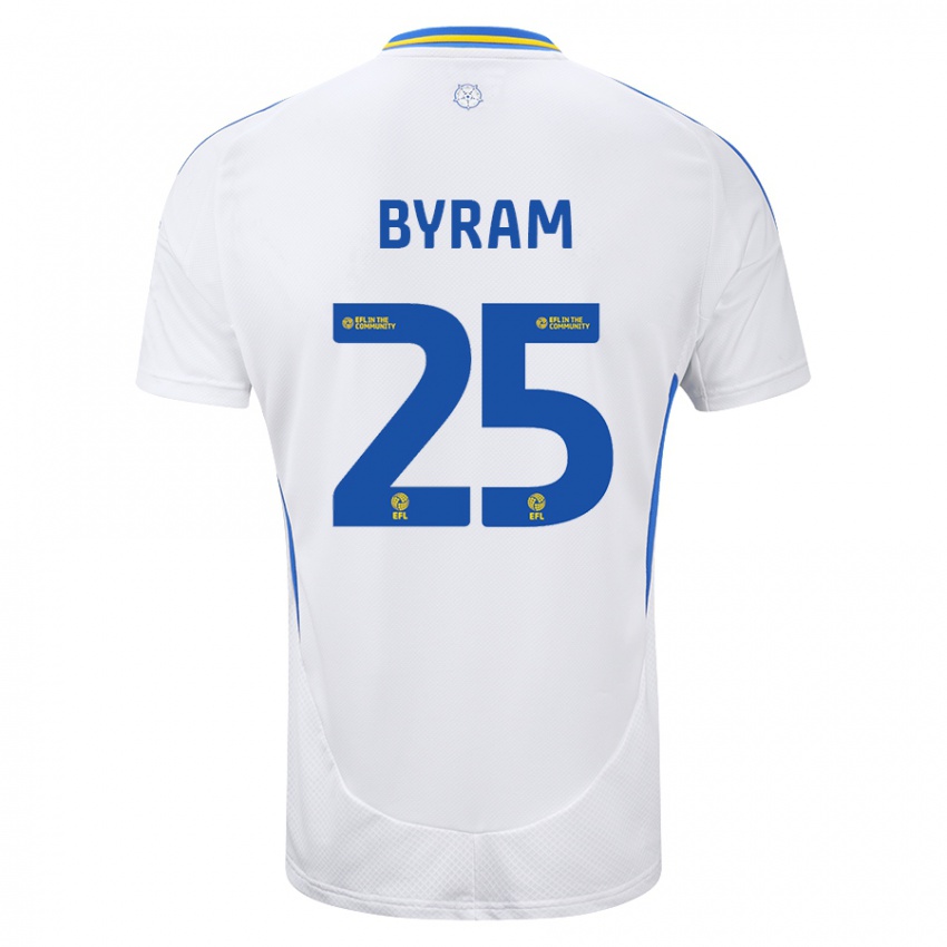 Niño Camiseta Sam Byram #25 Blanco Azul 1ª Equipación 2024/25 La Camisa Argentina