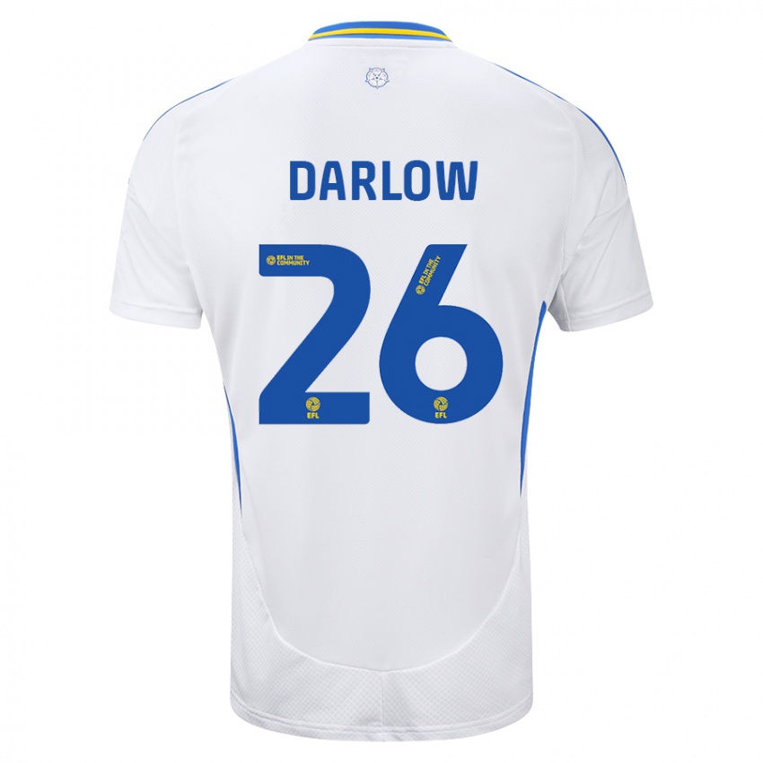 Niño Camiseta Karl Darlow #26 Blanco Azul 1ª Equipación 2024/25 La Camisa Argentina