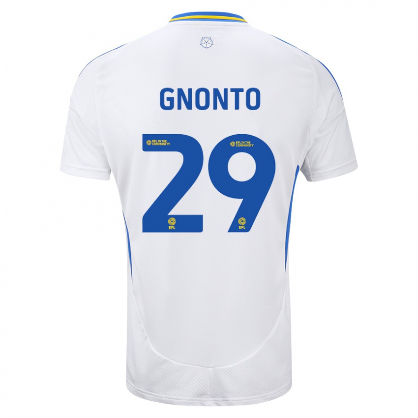 Niño Camiseta Wilfried Gnonto #29 Blanco Azul 1ª Equipación 2024/25 La Camisa Argentina