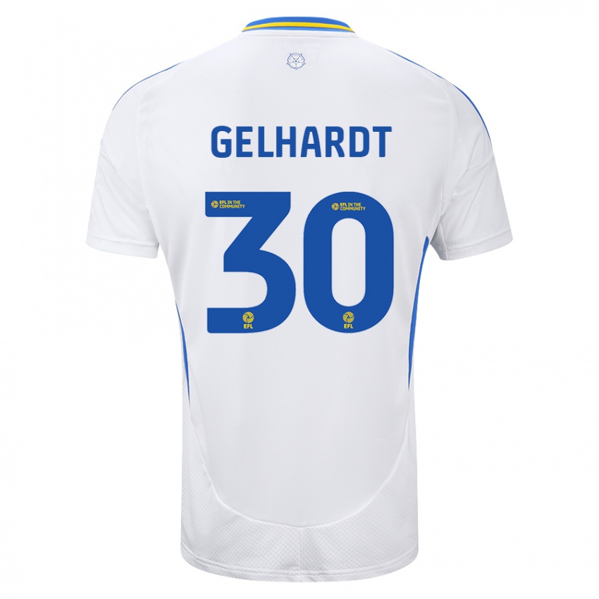 Niño Camiseta Joe Gelhardt #30 Blanco Azul 1ª Equipación 2024/25 La Camisa Argentina