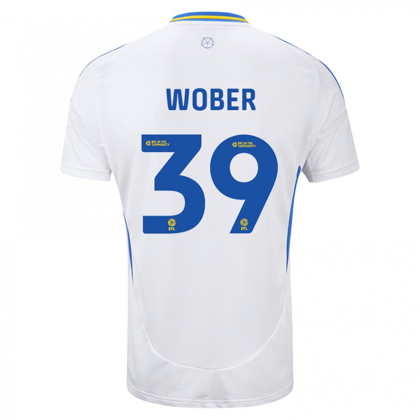 Niño Camiseta Maximilian Wöber #39 Blanco Azul 1ª Equipación 2024/25 La Camisa Argentina