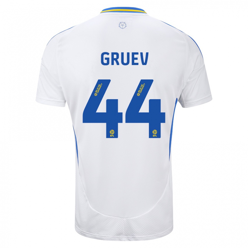 Niño Camiseta Ilia Gruev #44 Blanco Azul 1ª Equipación 2024/25 La Camisa Argentina