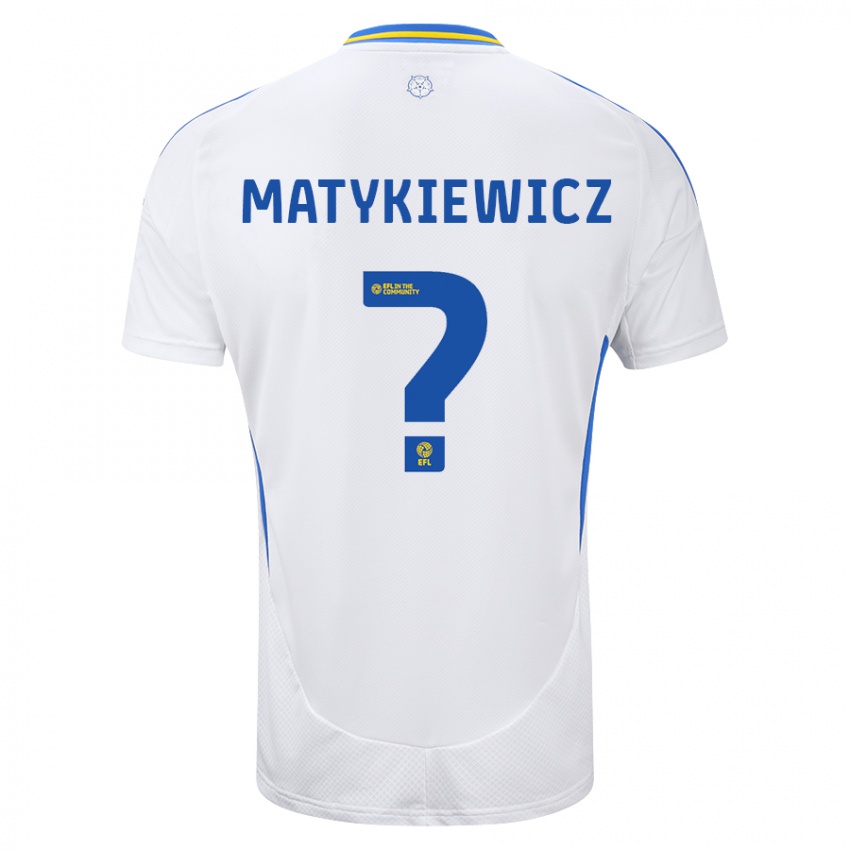 Niño Camiseta Luke Matykiewicz #0 Blanco Azul 1ª Equipación 2024/25 La Camisa Argentina