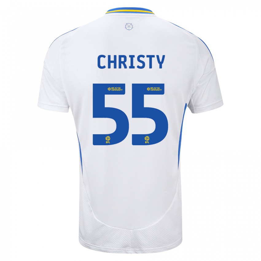 Niño Camiseta Harry Christy #55 Blanco Azul 1ª Equipación 2024/25 La Camisa Argentina