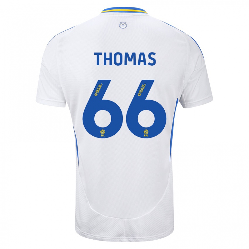 Niño Camiseta Luca Thomas #66 Blanco Azul 1ª Equipación 2024/25 La Camisa Argentina