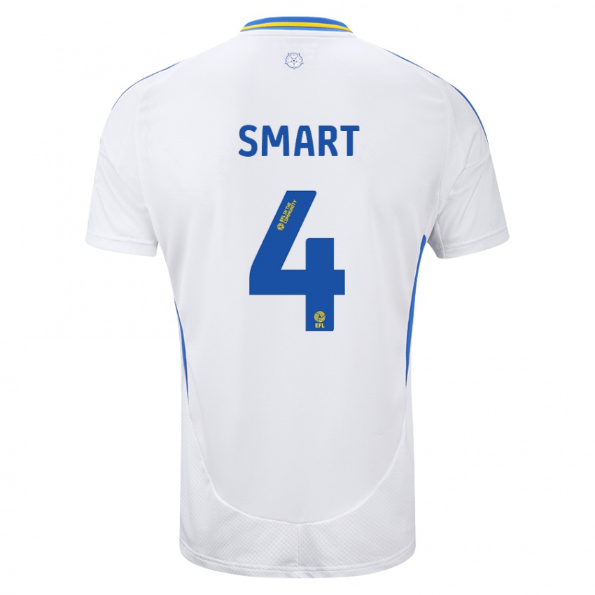 Niño Camiseta Olivia Smart #4 Blanco Azul 1ª Equipación 2024/25 La Camisa Argentina