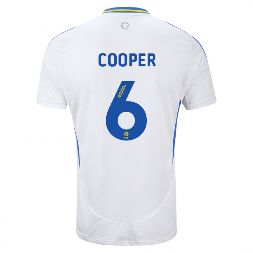 Niño Camiseta Liam Cooper #6 Blanco Azul 1ª Equipación 2024/25 La Camisa Argentina