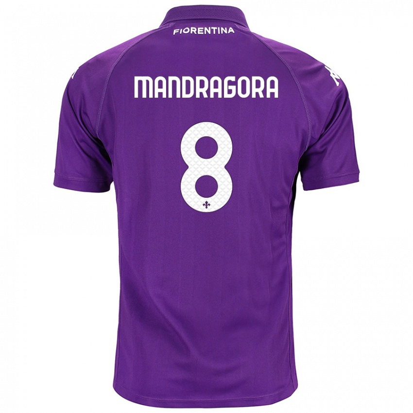 Niño Camiseta Rolando Mandragora #8 Morado 1ª Equipación 2024/25 La Camisa Argentina