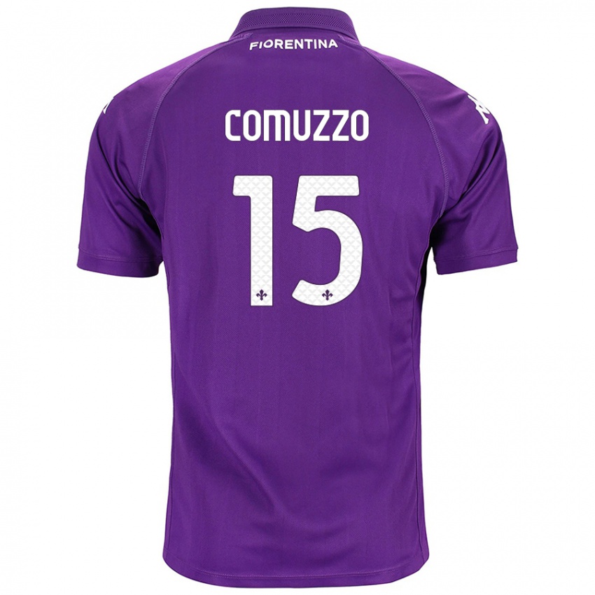 Niño Camiseta Pietro Comuzzo #15 Morado 1ª Equipación 2024/25 La Camisa Argentina