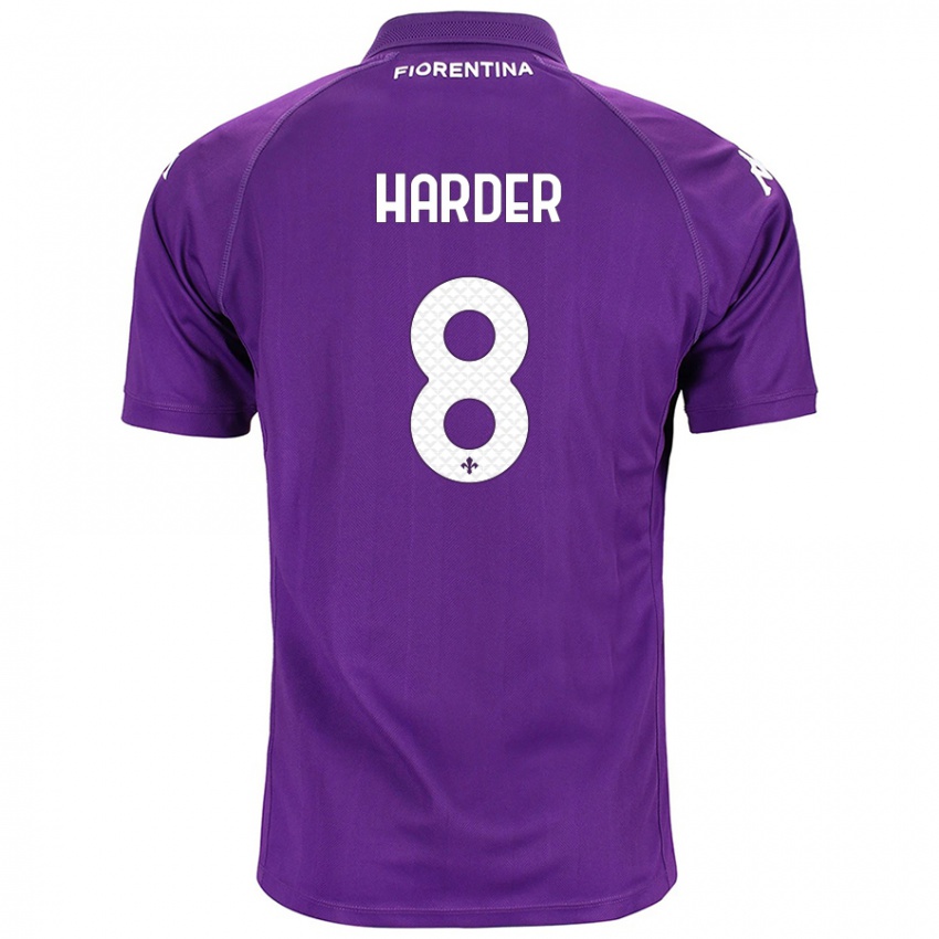 Niño Camiseta Jonas Harder #8 Morado 1ª Equipación 2024/25 La Camisa Argentina