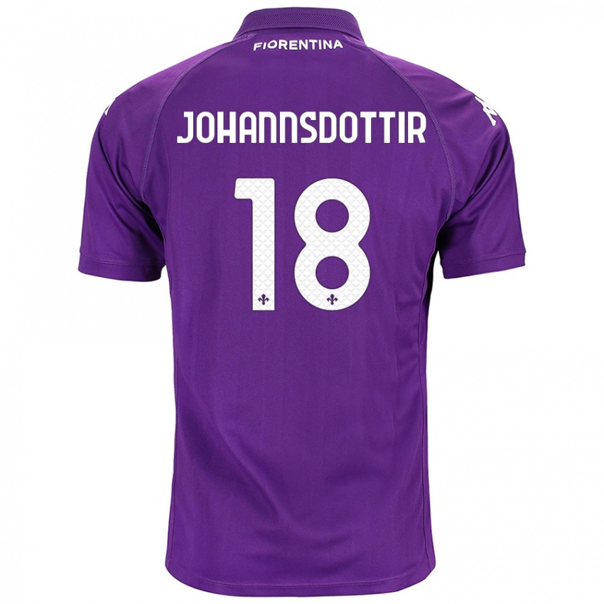 Niño Camiseta Alexandra Jóhannsdóttir #18 Morado 1ª Equipación 2024/25 La Camisa Argentina