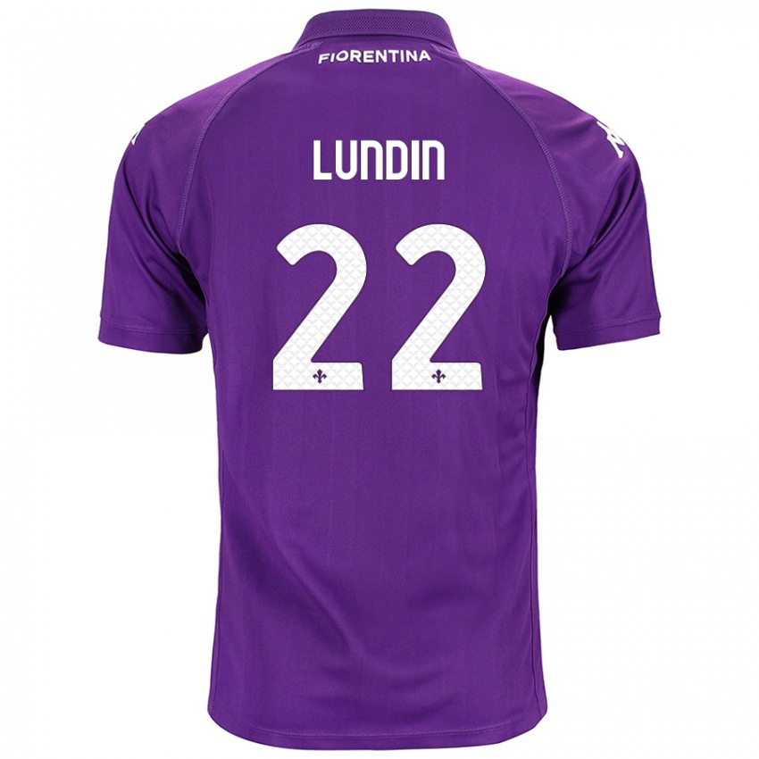 Niño Camiseta Karin Lundin #22 Morado 1ª Equipación 2024/25 La Camisa Argentina