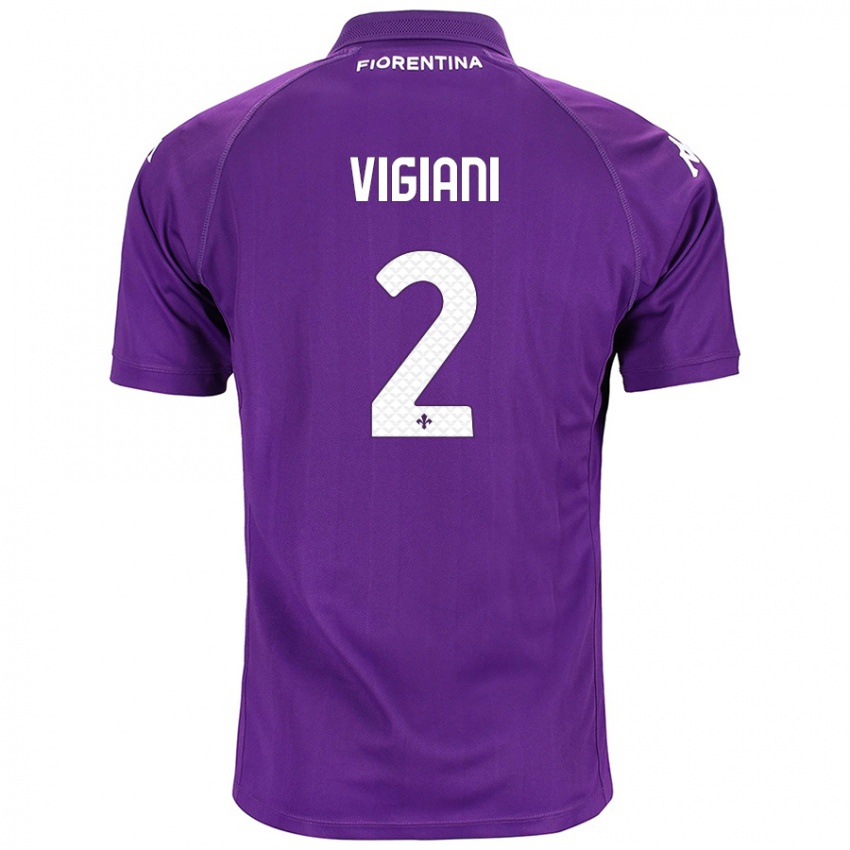 Niño Camiseta Lorenzo Vigiani #2 Morado 1ª Equipación 2024/25 La Camisa Argentina