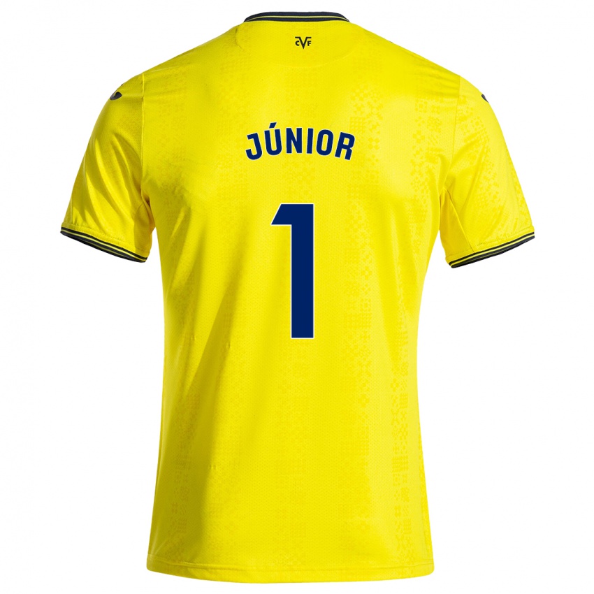 Niño Camiseta Luiz Júnior #1 Amarillo Negro 1ª Equipación 2024/25 La Camisa Argentina