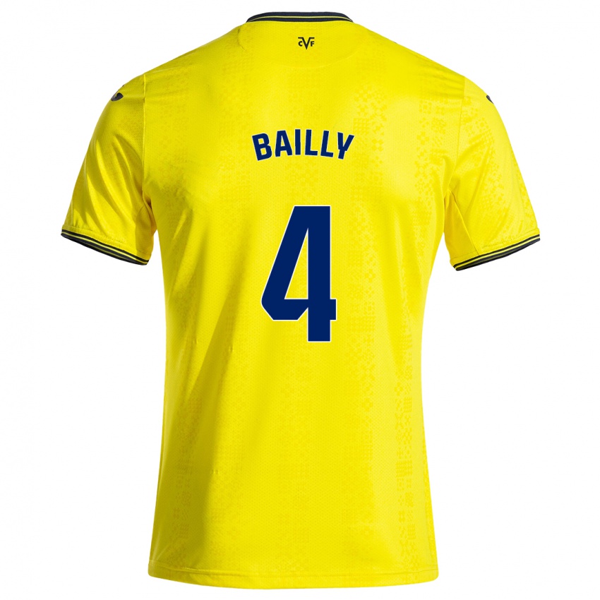 Niño Camiseta Eric Bailly #4 Amarillo Negro 1ª Equipación 2024/25 La Camisa Argentina