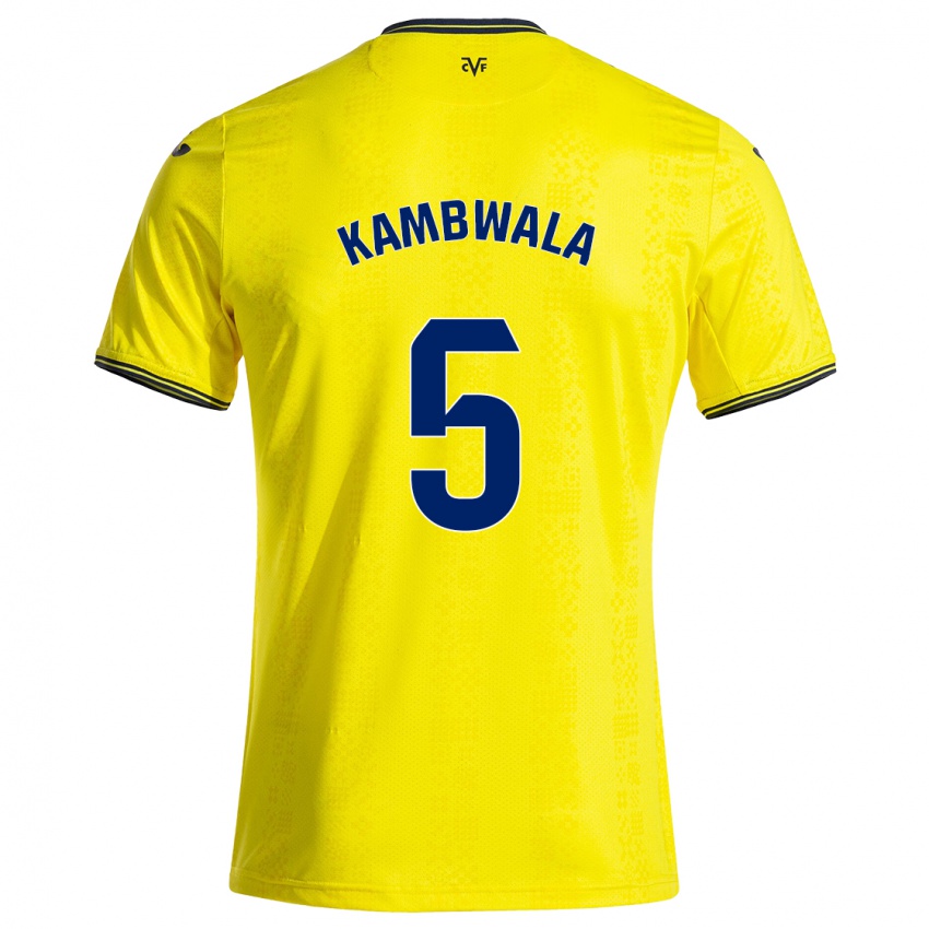 Niño Camiseta Willy Kambwala #5 Amarillo Negro 1ª Equipación 2024/25 La Camisa Argentina