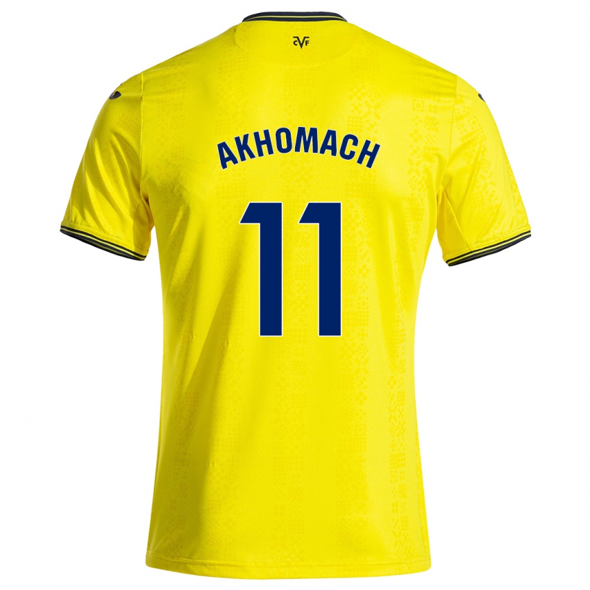 Niño Camiseta Ilias Akhomach #11 Amarillo Negro 1ª Equipación 2024/25 La Camisa Argentina